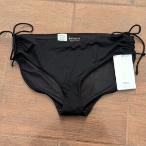 NWT Athleta Cinch Full Bikini Bottom Black Size L